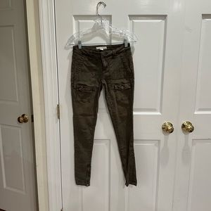 Olive green cargo style pants
